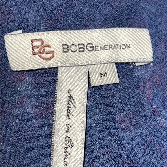 BCBGeneration Women's Ruffled Smocked Red & Blue Sleeveless V Neck Mini Dress M - Picture 2 of 10